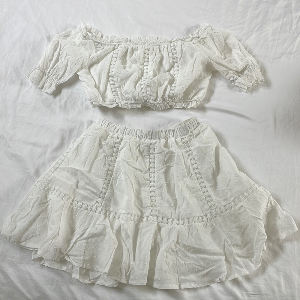 White linen set - skirt and top